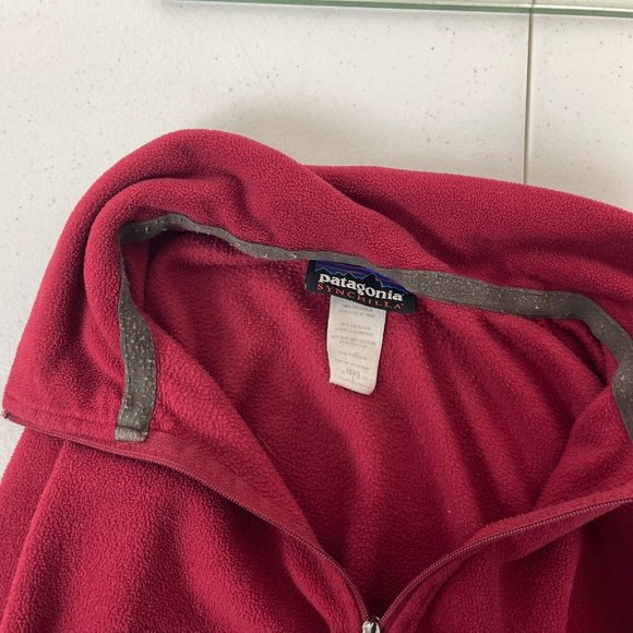 Patagonia Synchilla  Lighweight Quarter Zip Fleece Sweatshirt Red Size L - Picture 4 of 5